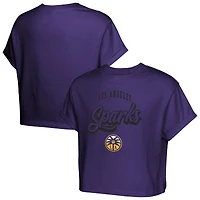 T-shirt court violet à fanion City Pennant des Los Angeles Sparks pour jeunes filles