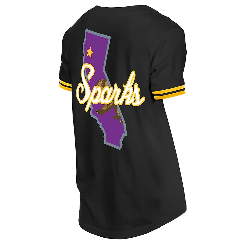 Maillot de baseball New Era noir pour homme, Los Angeles Sparks, édition spéciale repêchage WNBA 2026.