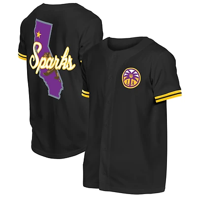 Maillot de baseball New Era noir pour homme, Los Angeles Sparks, édition spéciale repêchage WNBA 2026.