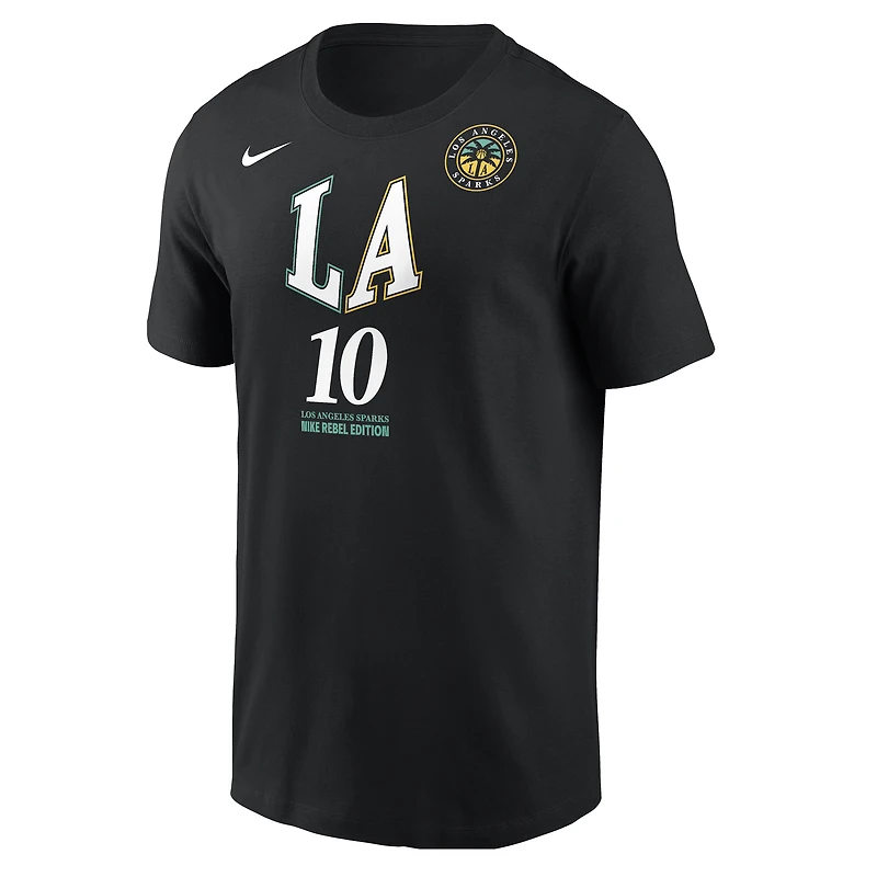 T-shirt Nike Kelsey Plum Black Los Angeles Sparks Rebel Edition pour homme