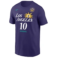 Men's Nike Kelsey Plum Purple Los Angeles Sparks Explorer Edition Name & Number T-Shirt