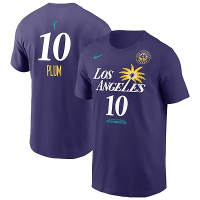 Men's Nike Kelsey Plum Purple Los Angeles Sparks Explorer Edition Name & Number T-Shirt