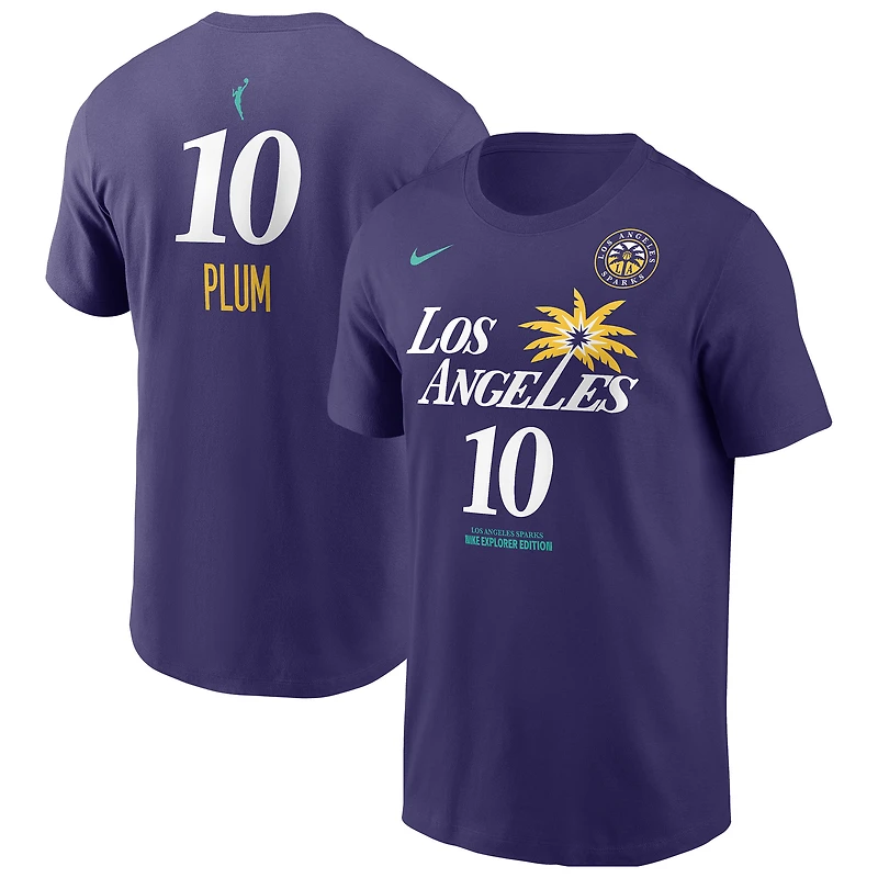 T-shirt Nike Kelsey Plum Purple Los Angeles Sparks pour homme, avec nom et numéro