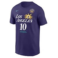 T-shirt Nike Kelsey Plum Purple Los Angeles Sparks pour homme, avec nom et numéro