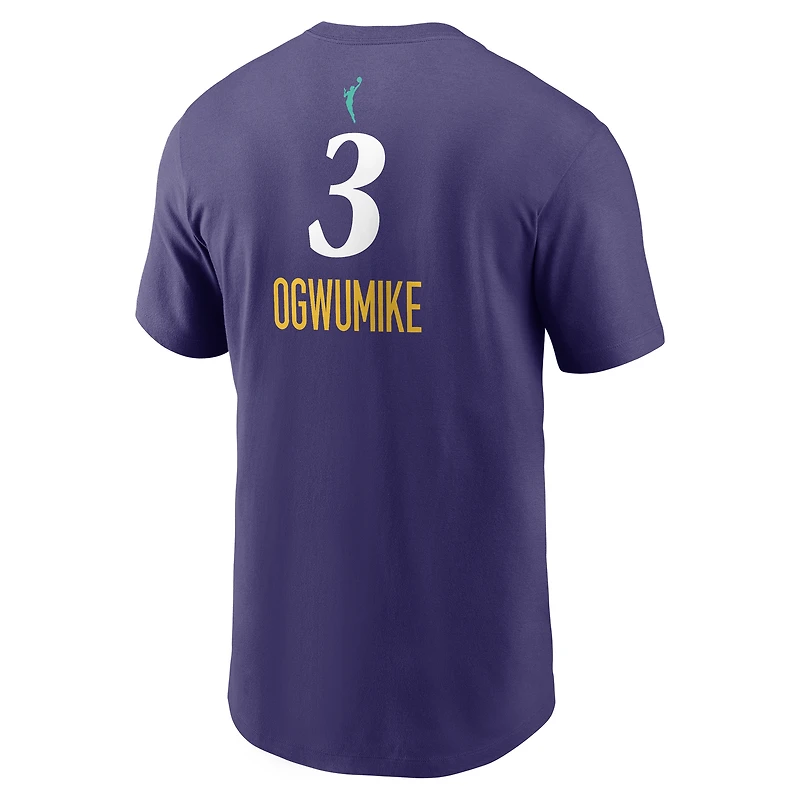 T-shirt Nike pour homme Nneka Ogwumike violet Los Angeles Sparks Explorer Edition avec nom et numéro