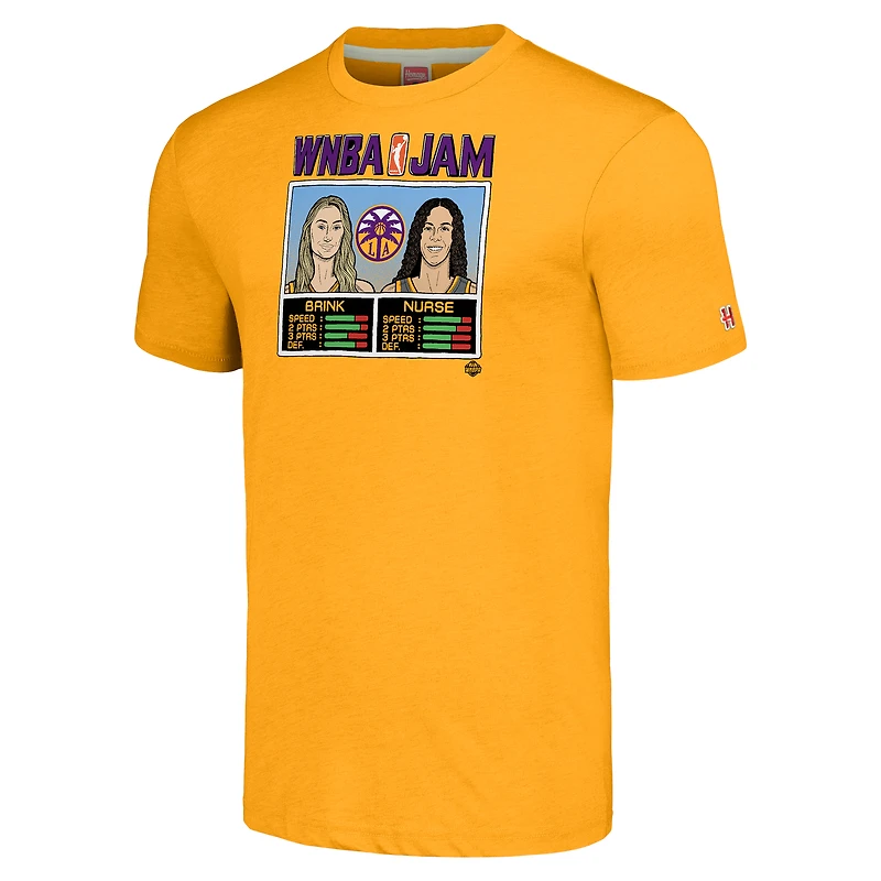 Hommage unisexe Cameron Brink et Kia Nurse Gold Los Angeles Sparks WNBA Jam T-shirt triple mélange