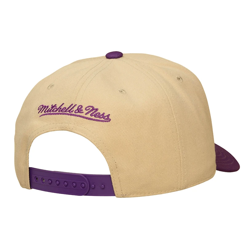 Unisex Mitchell & Ness Khaki/Purple Los Angeles Sparks Pro Pinch Snapback Hat