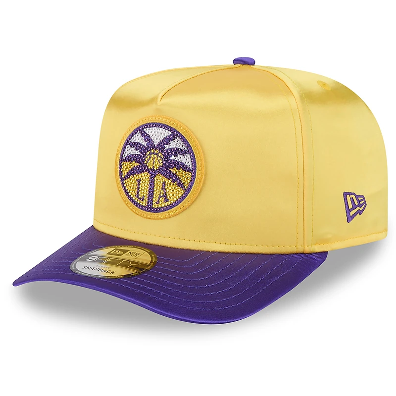 Unisex New Era Gold/Purple Los Angeles Sparks 2026 WNBA Draft Satin A-Frame 9FORTY Adjustable Hat