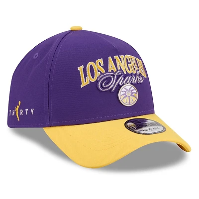 Unisex New Era Purple/Gold Los Angeles Sparks WNBA Tip-Off 2026 Metal Badge A-Frame 9FORTY Adjustable Hat