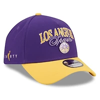 Unisex New Era Purple/Gold Los Angeles Sparks WNBA Tip-Off 2026 Metal Badge A-Frame 9FORTY Adjustable Hat