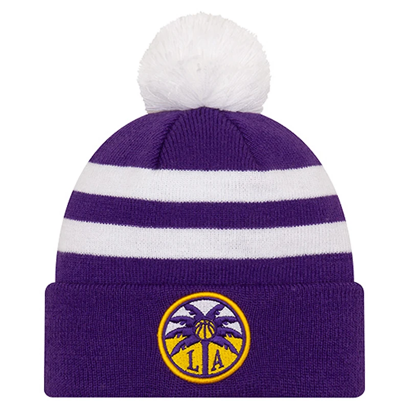 Unisex New Era Purple Los Angeles Sparks Core Cuffed Knit Hat with Pom