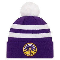 Unisex New Era Purple Los Angeles Sparks Core Cuffed Knit Hat with Pom