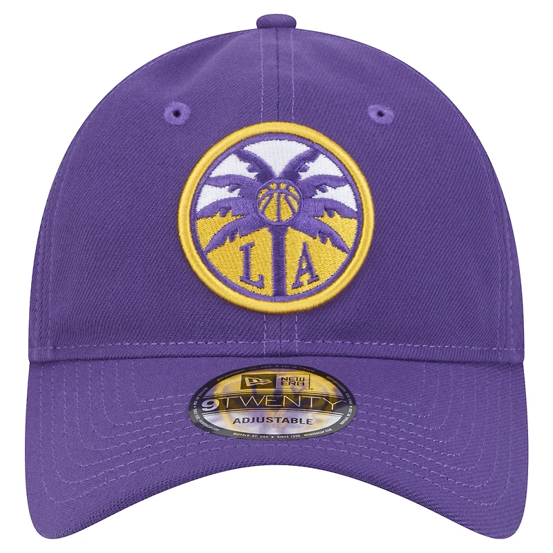 Casquette ajustable unisexe New Era violette Los Angeles Sparks Core Logo 9TWENTY