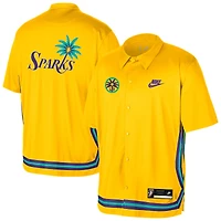 Chemise unisexe Nike Gold Los Angeles Sparks Court Origins Throwback légère à boutons