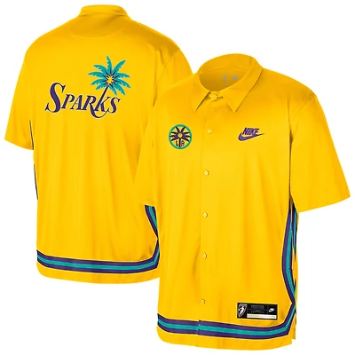 Unisex Nike  Gold Los Angeles Sparks Court Origins Throwback Lightweight Button-Up Shirt