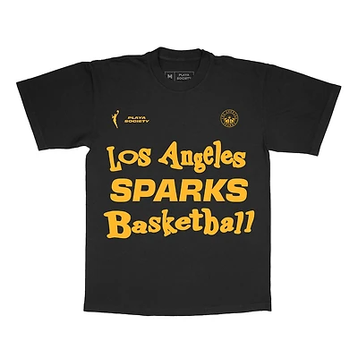 T-shirt unisexe noir avec logo Los Angeles Sparks de la Playa Society