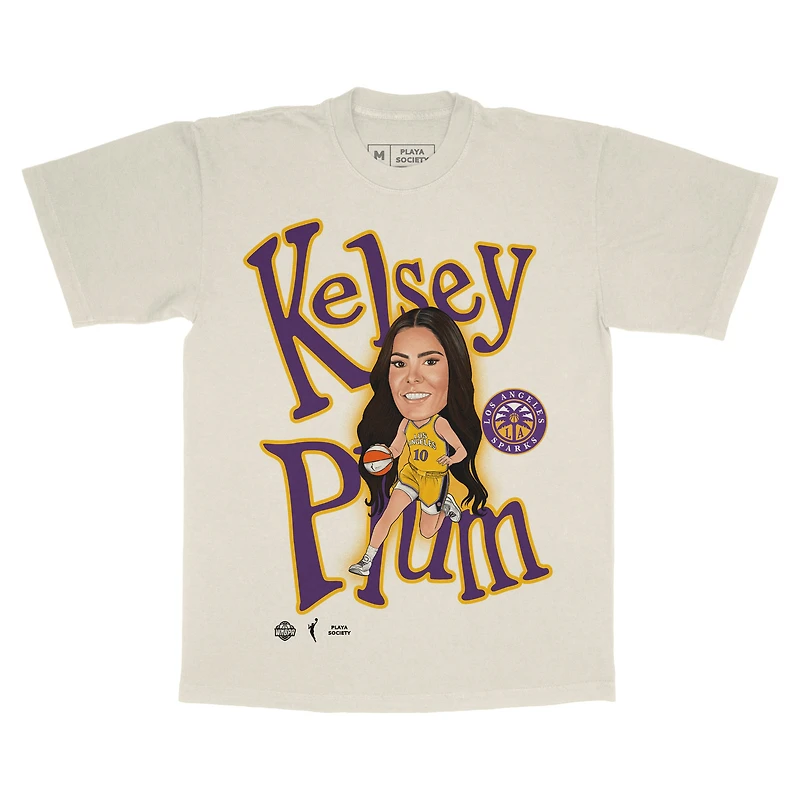 T-shirt unisexe Playa Society Kelsey Plum Cream Los Angeles Sparks Sketch