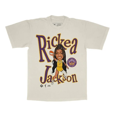 Unisex Playa Society Rickea Jackson Cream Los Angeles Sparks Sketch T-Shirt