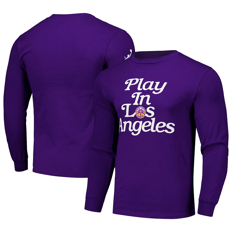 T-shirt unisexe violet Los Angeles Sparks Play à manches longues