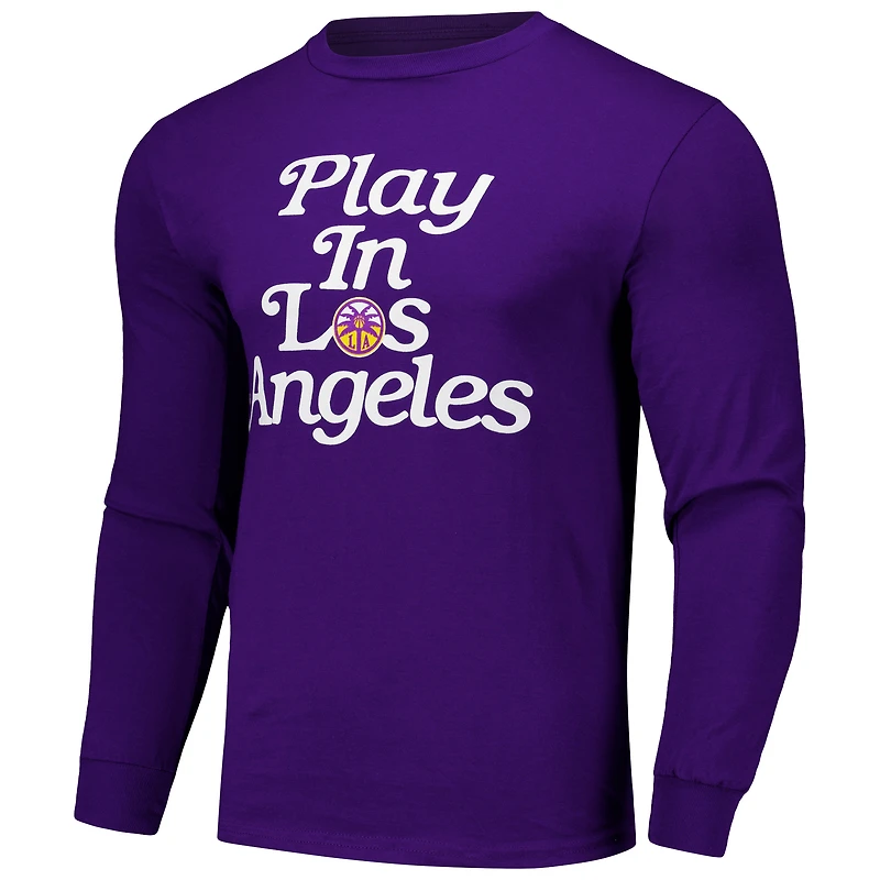 T-shirt unisexe violet Los Angeles Sparks Play à manches longues