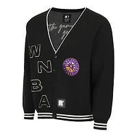 Cardigan unisexe round21 noir à boutons sur toute la longueur du campus Los Angeles Sparks
