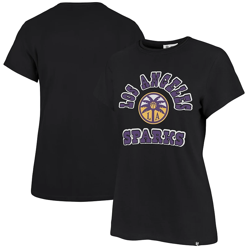 Women's '47 Black Los Angeles Sparks Logo Lockup V-Neck Plus T-Shirt