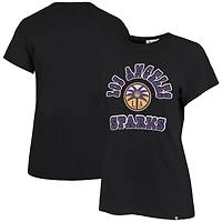 Women's '47 Black Los Angeles Sparks Logo Lockup V-Neck Plus T-Shirt