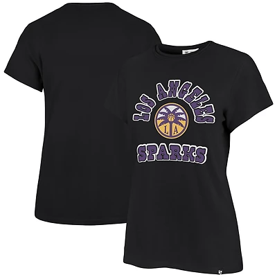 Women's '47 Black Los Angeles Sparks Logo Lockup V-Neck Plus T-Shirt