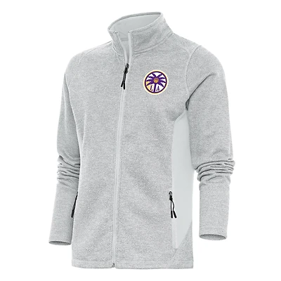 Women's Antigua Gray Los Angeles Sparks Course Full-Zip Jacket