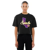T-shirt New Era noir pour femmes Los Angeles Sparks, édition spéciale draft WNBA 2026, coupe carrée.