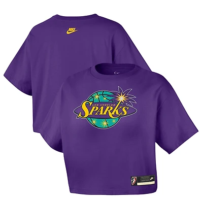 Women's Nike  Purple Los Angeles Sparks Hardwood Classics Court Origins Throwback Cropped T-Shirt
