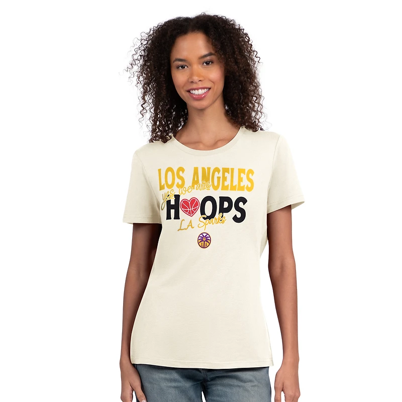 Women's Starter Oatmeal Los Angeles Sparks Endzone T-Shirt