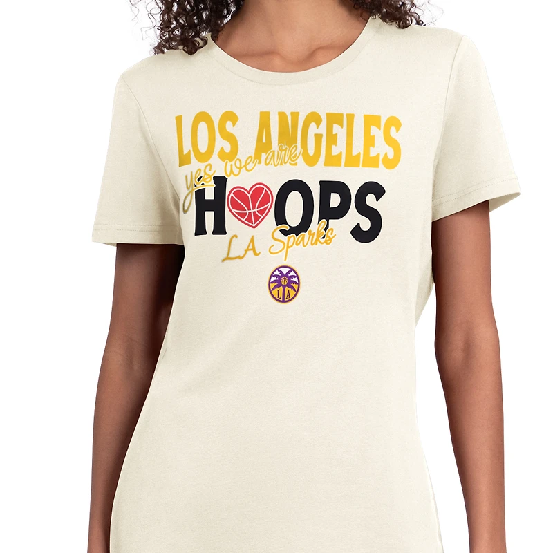 Women's Starter Oatmeal Los Angeles Sparks Endzone T-Shirt
