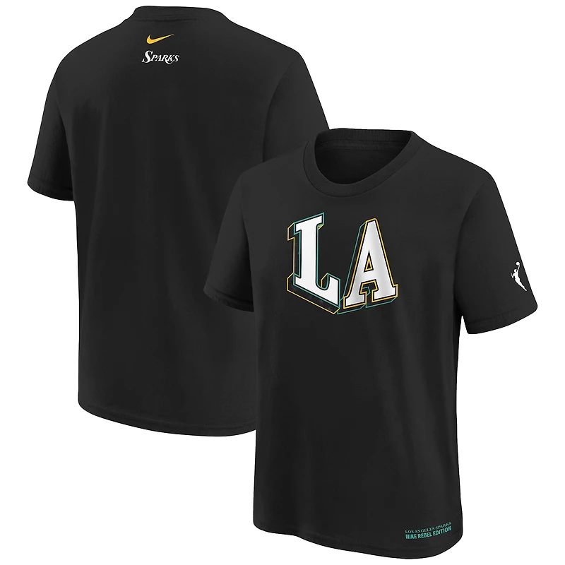 T-shirt Nike noir Los Angeles Sparks Rebel Edition pour jeunes