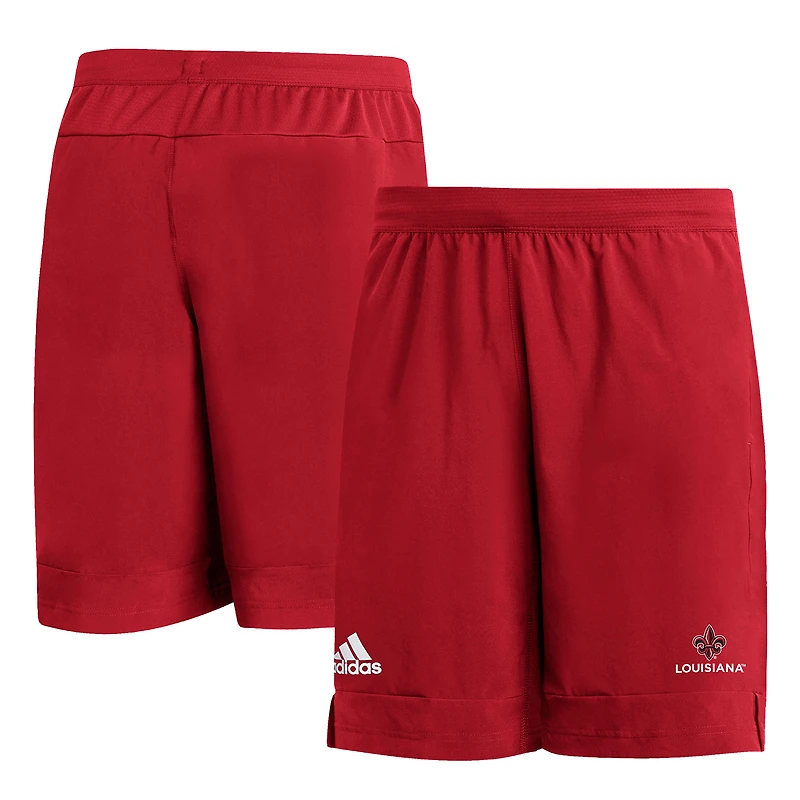 Short tissé adidas Cardinal Louisiana Ragin' Cajuns Sideline 9 pouces Heat Ready pour homme