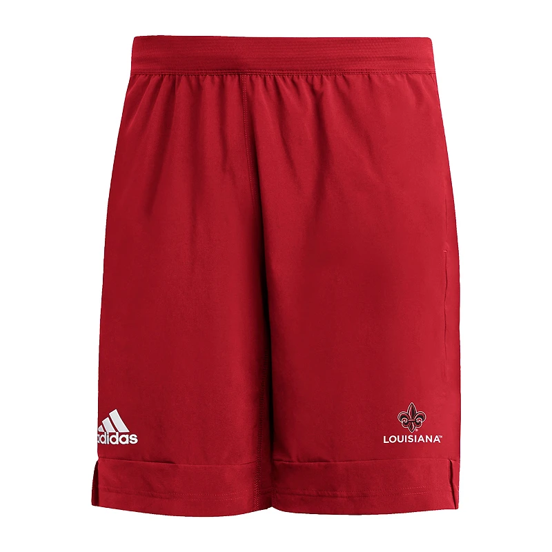 Short tissé adidas Cardinal Louisiana Ragin' Cajuns Sideline 9 pouces Heat Ready pour homme