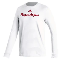 Men's adidas  White Louisiana Ragin' Cajuns Vault Script Creator Long Sleeve T-Shirt