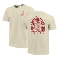 T-shirt crème pour homme avec motif mascotte des Ragin' Cajuns de Louisiane