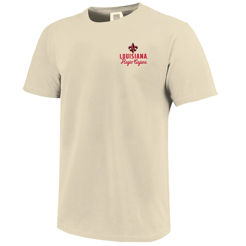 T-shirt crème pour homme avec motif mascotte des Ragin' Cajuns de Louisiane