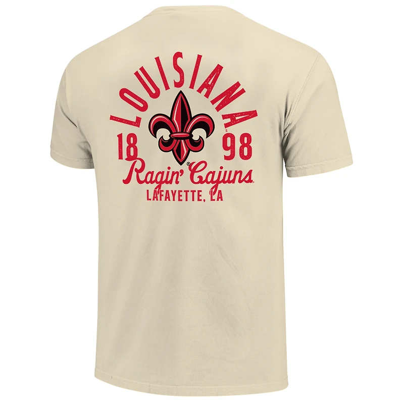 T-shirt crème pour homme avec motif mascotte des Ragin' Cajuns de Louisiane