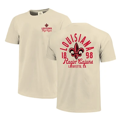 Men's Cream Louisiana Ragin' Cajuns Comfort Colors Mascot Overlay T-Shirt