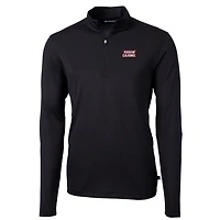Pull zippé en piqué écologique recyclé pour homme, coupeur et buck, Louisiana Ragin' Cajuns, grandes tailles, Virtue, noir