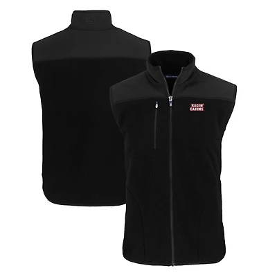 Men's Cutter & Buck  Black Louisiana Ragin' Cajuns Cascade Eco Sherpa Fleece Full-Zip Vest