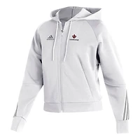 Women's adidas White Louisiana Ragin' Cajuns Sideline Fashion Full-Zip Hoodie