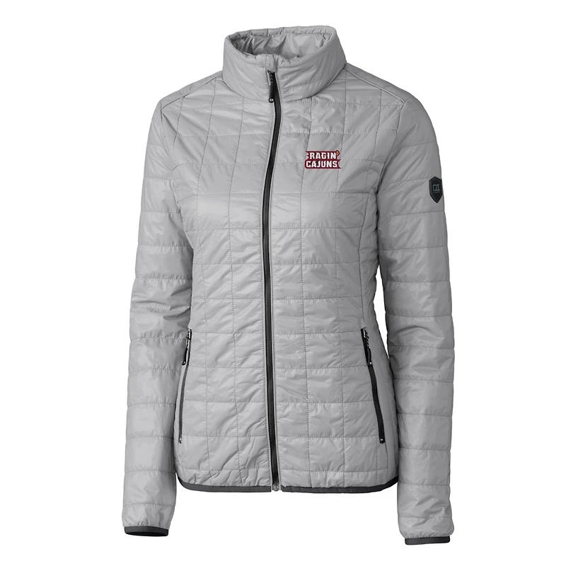 Doudoune isolante Rainier Eco entièrement zippée pour femme, coupe-vent et buck grise, Louisiana Ragin' Cajuns