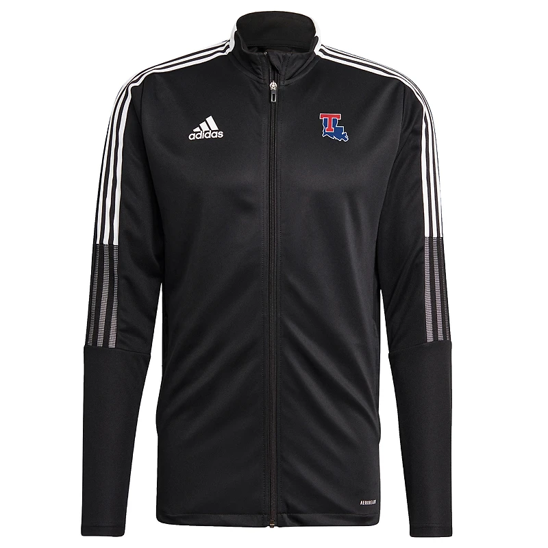 Veste de survêtement zippée adidas noire pour homme Louisiana Tech Bulldogs Sideline Tiro21