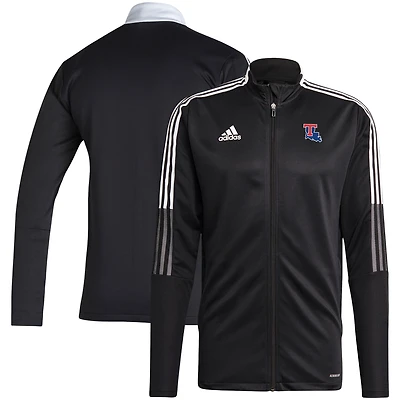 Veste de survêtement zippée adidas noire pour homme Louisiana Tech Bulldogs Sideline Tiro21