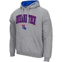 Men's Colosseum Heather Gray Louisiana Tech Bulldogs Arch & Logo 3.0 Pullover Hoodie