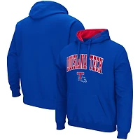 Men's Colosseum Heather Gray Louisiana Tech Bulldogs Arch & Logo 3.0 Pullover Hoodie