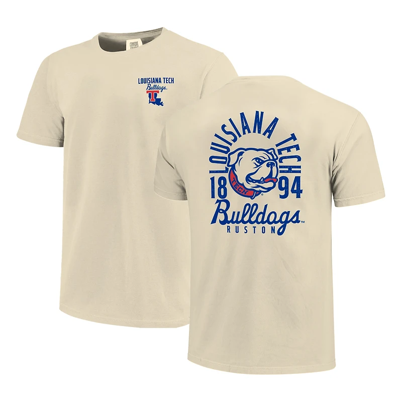 T-shirt crème pour homme avec logo mascotte des Bulldogs de Louisiana Tech